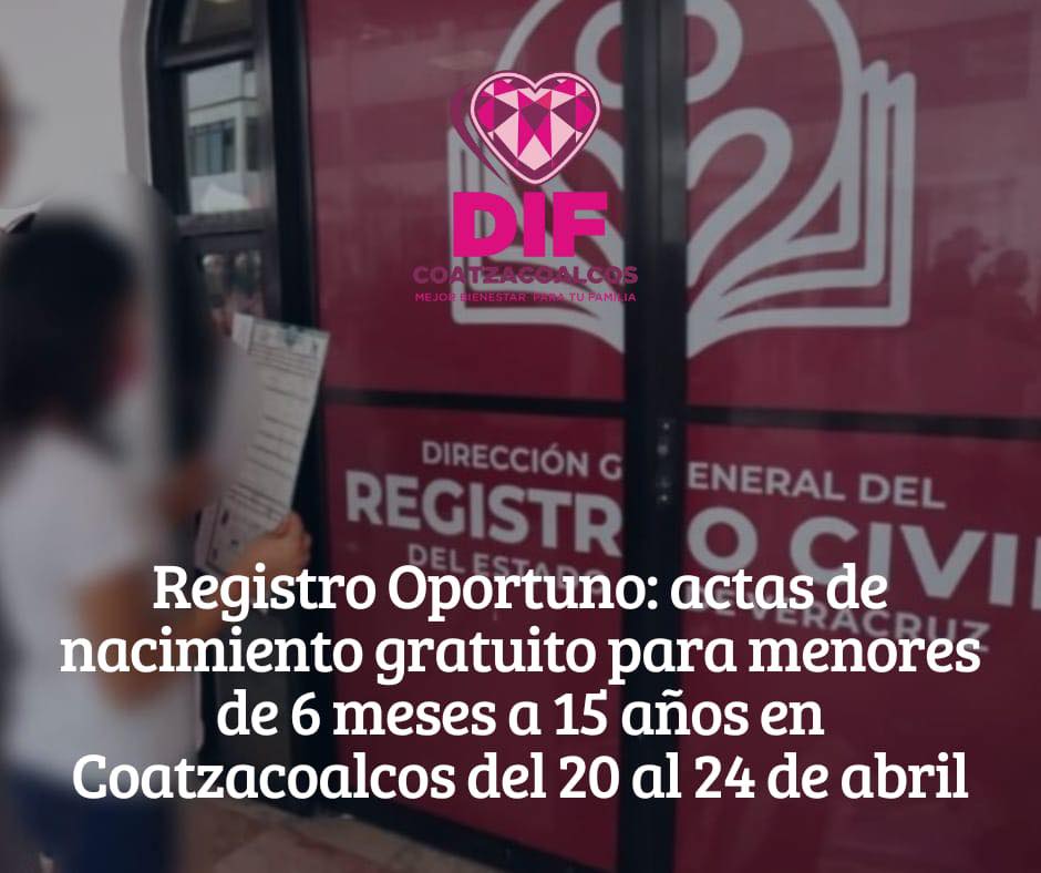 Inicia hoy “Registro Oportuno”, trámite gratuito de actas de nacimiento para menores de 6 meses a 15 años