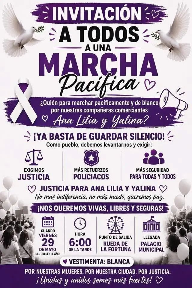 Convocan a marcha pacífica en Cosoleacaque para exigir justicia por Ana Lilia y Yalina
