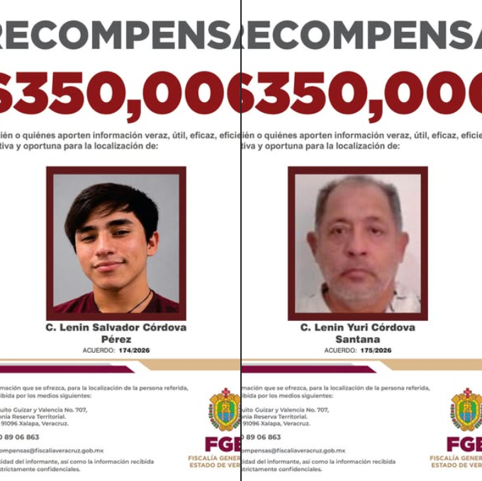Ofrecen 700 mil pesos por localizar a padre e hijo buscados por feminicidio de doctora en Coatzacoalcos