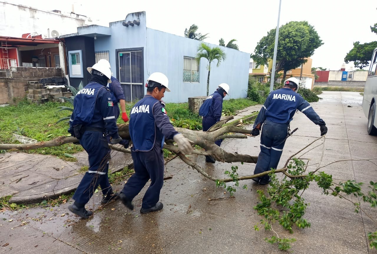 Se activa la Fase de Auxilio del Plan Marina en Coatzacoalcos, Veracruz, antelos efectos del Frente Frío No. 2